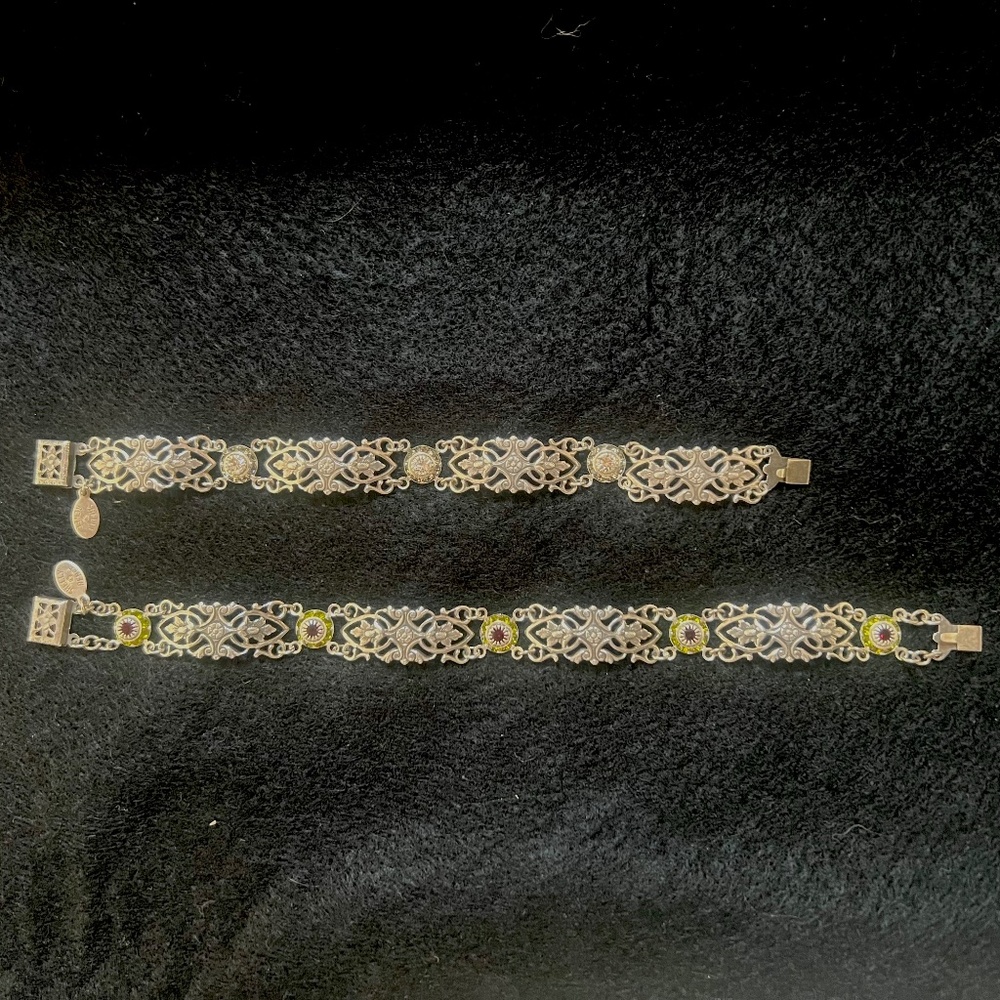Shelly Renee Vintage 80’s Victorian Revival Filigree Bracelets, Lot of 2